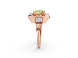Rose gold Milgrain Fancy Yellow Princess Cut Diamond Halo Split Shank Ring_2