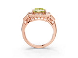 Rose gold Milgrain Fancy Yellow Princess Cut Diamond Halo Split Shank Ring_3