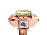 Rose gold Milgrain Fancy Yellow Princess Cut Diamond Halo Split Shank Ring_5