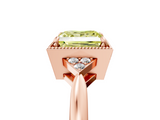 Rose gold Milgrain Fancy Yellow Princess  Cut Diamond Ring with Tapered Pave Band and Four Prong Setting_28