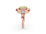 Rose gold Milgrain Fancy Yellow Radiant Cut Diamond Halo Split Shank Ring_14