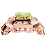 Rose gold Milgrain Fancy Yellow Radiant Cut Diamond Halo Split Shank Ring_16