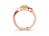 Rose gold Milgrain Fancy Yellow Radiant  Cut Diamond Ring with Tapered Pave Band and Four Prong Setting_6