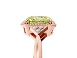 Rose gold Milgrain Fancy Yellow Radiant  Cut Diamond Ring with Tapered Pave Band and Four Prong Setting_8