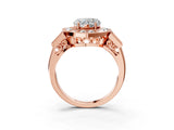 Rose gold Milgrain Heart Cut Diamond Halo Split Shank Ring_11
