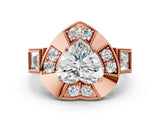 Rose gold Milgrain Heart Cut Diamond Halo Split Shank Ring_8