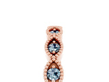 Rose gold Milgrain Marquise Aquamarine Half Eternity Band with Bezel Setting_23