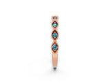 Rose gold Milgrain Marquise Blue Topaz Half Eternity Band with Bezel Setting_20
