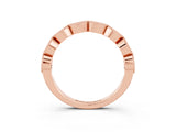 Rose gold Milgrain Marquise Blue Topaz Half Eternity Band with Bezel Setting_21
