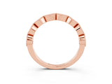 Rose gold Milgrain Marquise Citrine Half Eternity Band with Bezel Setting_21