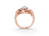 Rose gold Milgrain Marquise Cut Diamond Halo Split Shank Ring_11