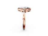 Rose gold Milgrain Marquise Cut Diamond Ring with Tapered Pave Band and Four Prong Setting_5