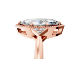 Rose gold Milgrain Marquise Cut Diamond Ring with Tapered Pave Band and Four Prong Setting_8