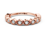 Rose gold Milgrain Marquise Diamond Eternity Band with Bezel Setting_28