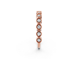Rose gold Milgrain Marquise Diamond Eternity Band with Bezel Setting_30