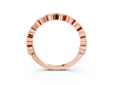 Rose gold Milgrain Marquise Diamond Eternity Band with Bezel Setting_31