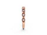 Rose gold Milgrain Marquise Diamond Half Eternity Band with Bezel Setting_42