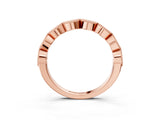 Rose gold Milgrain Marquise Diamond Half Eternity Band with Bezel Setting_43