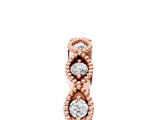 Rose gold Milgrain Marquise Diamond Half Eternity Band with Bezel Setting_45