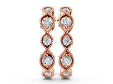 Rose gold Milgrain Marquise Diamond Hoop Earrings with Bezel Setting_14