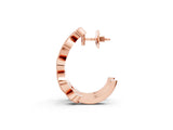 Rose gold Milgrain Marquise Diamond Hoop Earrings with Bezel Setting_15