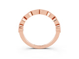 Rose gold Milgrain Marquise Emerald Half Eternity Band with Bezel Setting_21