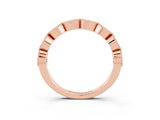Rose gold Milgrain Marquise Garnet Half Eternity Band with Bezel Setting_21