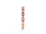 Rose gold Milgrain Marquise Moissanite Half Eternity Band with Bezel Setting_20
