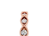 Rose gold Milgrain Marquise Moissanite Half Eternity Band with Bezel Setting_23