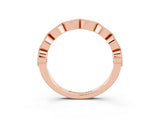 Rose gold Milgrain Marquise Morganite Half Eternity Band with Bezel Setting_21