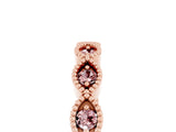 Rose gold Milgrain Marquise Morganite Half Eternity Band with Bezel Setting_23