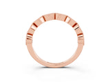 Rose gold Milgrain Marquise Peridot Half Eternity Band with Bezel Setting_21