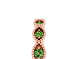 Rose gold Milgrain Marquise Peridot Half Eternity Band with Bezel Setting_23