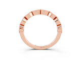 Rose gold Milgrain Marquise Pink Sapphire Half Eternity Band with Bezel Setting_21