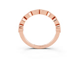 Rose gold Milgrain Marquise Ruby Half Eternity Band with Bezel Setting_21