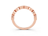 Rose gold Milgrain Marquise Tanzanite Half Eternity Band with Bezel Setting_21