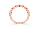 Rose gold Milgrain Marquise Yellow Sapphire Half Eternity Band with Bezel Setting_21