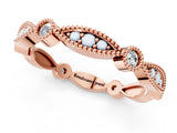 Rose gold Milgrain Marquise and Round Diamond Eternity Band with Bezel Setting_4