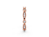 Rose gold Milgrain Marquise and Round Diamond Eternity Band with Bezel Setting_5