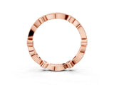 Rose gold Milgrain Marquise and Round Diamond Eternity Band with Bezel Setting_6
