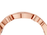 Rose gold Milgrain Marquise and Round Diamond Eternity Band with Bezel Setting_7