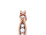 Rose gold Milgrain Marquise and Round Diamond Eternity Band with Bezel Setting_8