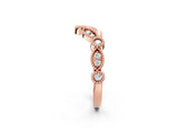Rose gold Milgrain Marquise and Round Diamond Half Eternity Band_11