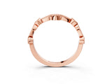 Rose gold Milgrain Marquise and Round Diamond Half Eternity Band_12