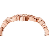 Rose gold Milgrain Marquise and Round Diamond Half Eternity Band_13