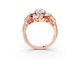Rose gold Milgrain Oval Cut Diamond Halo Split Shank Ring_11