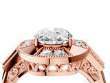 Rose gold Milgrain Oval Cut Diamond Halo Split Shank Ring_12