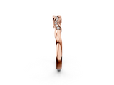 Rose gold Milgrain Pavé Round Diamond Curved Band_21