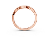 Rose gold Milgrain Pavé Round Diamond Curved Band_22