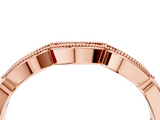 Rose gold Milgrain Pavé Round Diamond Curved Band_23